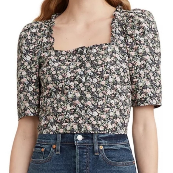 Levi's Tops - Levi's Cropped Button-Front Blouse